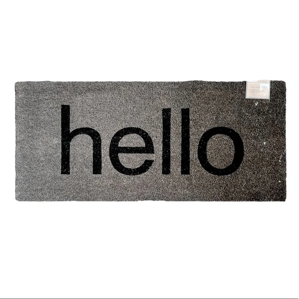 SOHO Living “HELLO” Natural Coir 22x47” Outdoor Decorative Doormat NWT